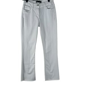 3x1 Womens Bootcut Jeans Raw Hem White Tear Mid Rise Stretch Cotton Blend 26